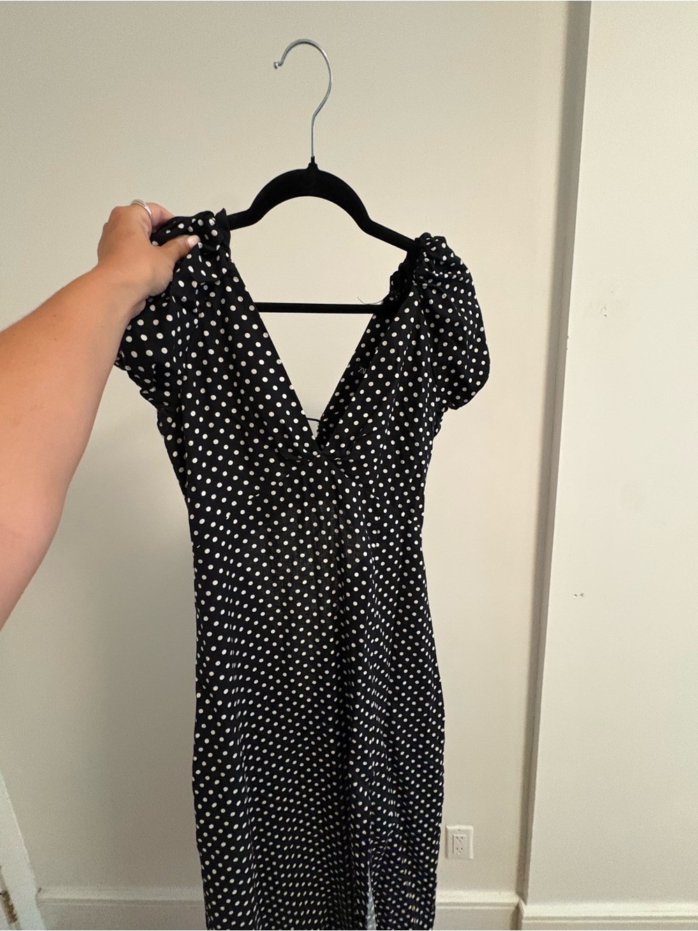 Zara Black and White Polka Midi Dress